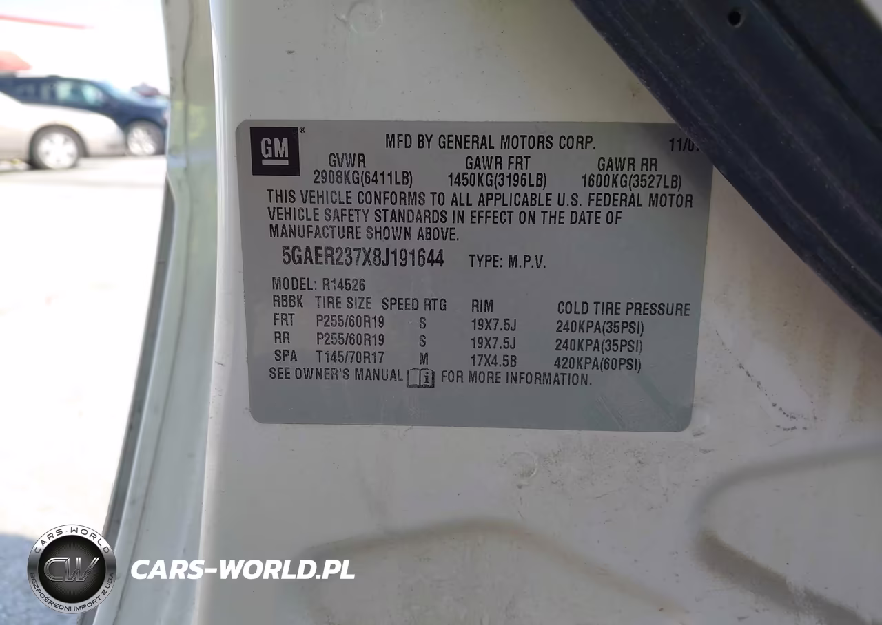 2008 Buick Enclave Cxl VIN:5GAER237X8J191644 - 9