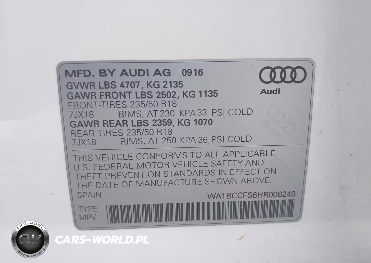 2017 Audi Q3 2.0T Premium VIN:WA1BCCFS6HR006249 - 9