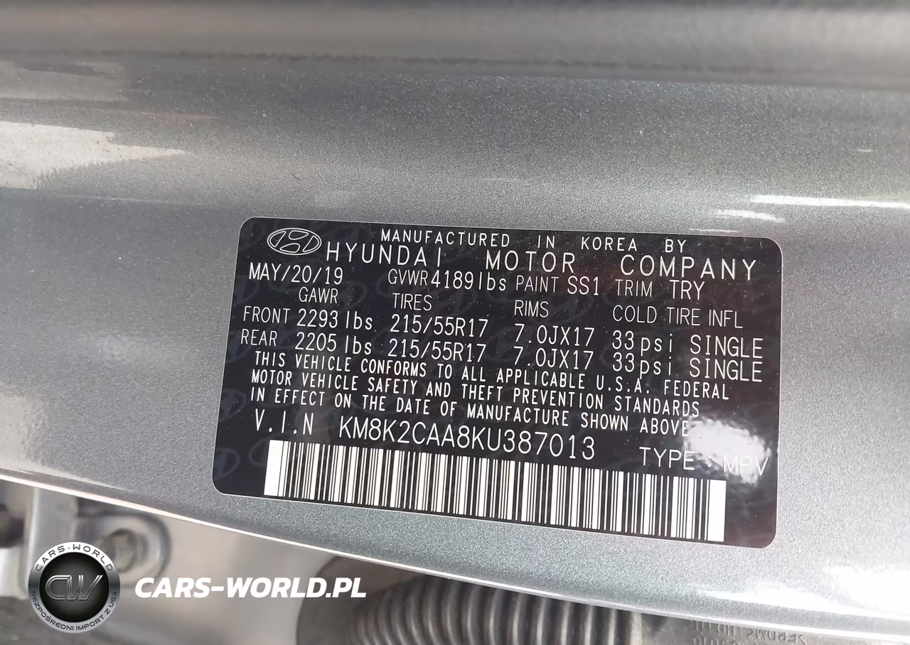 2019 Hyundai Kona Sel VIN:KM8K2CAA8KU387013 - 9