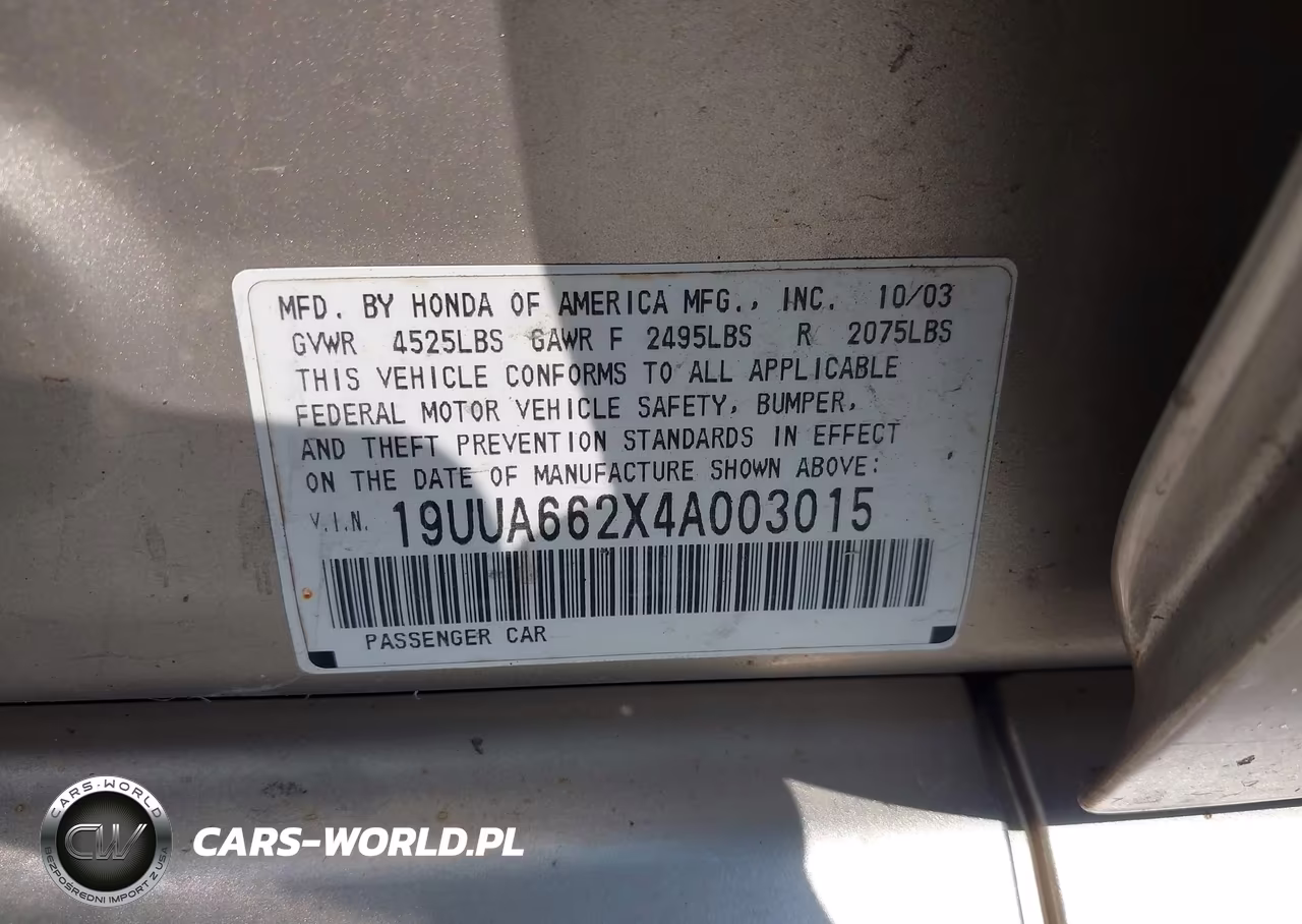 2004 Acura Tl VIN:19UUA662X4A003015 - 9