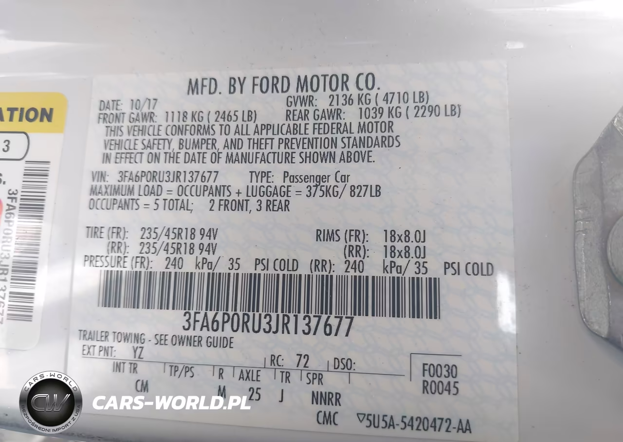 2018 Ford Fusion Hybrid Titanium VIN:3FA6P0RU3JR137677 - 9