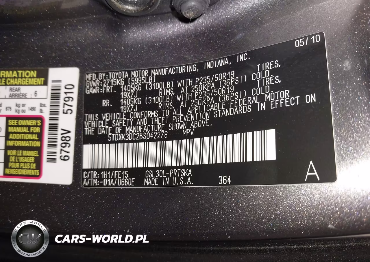 2011 Toyota Sienna Sport VIN:5TDXK3DC2BS042278 - 9