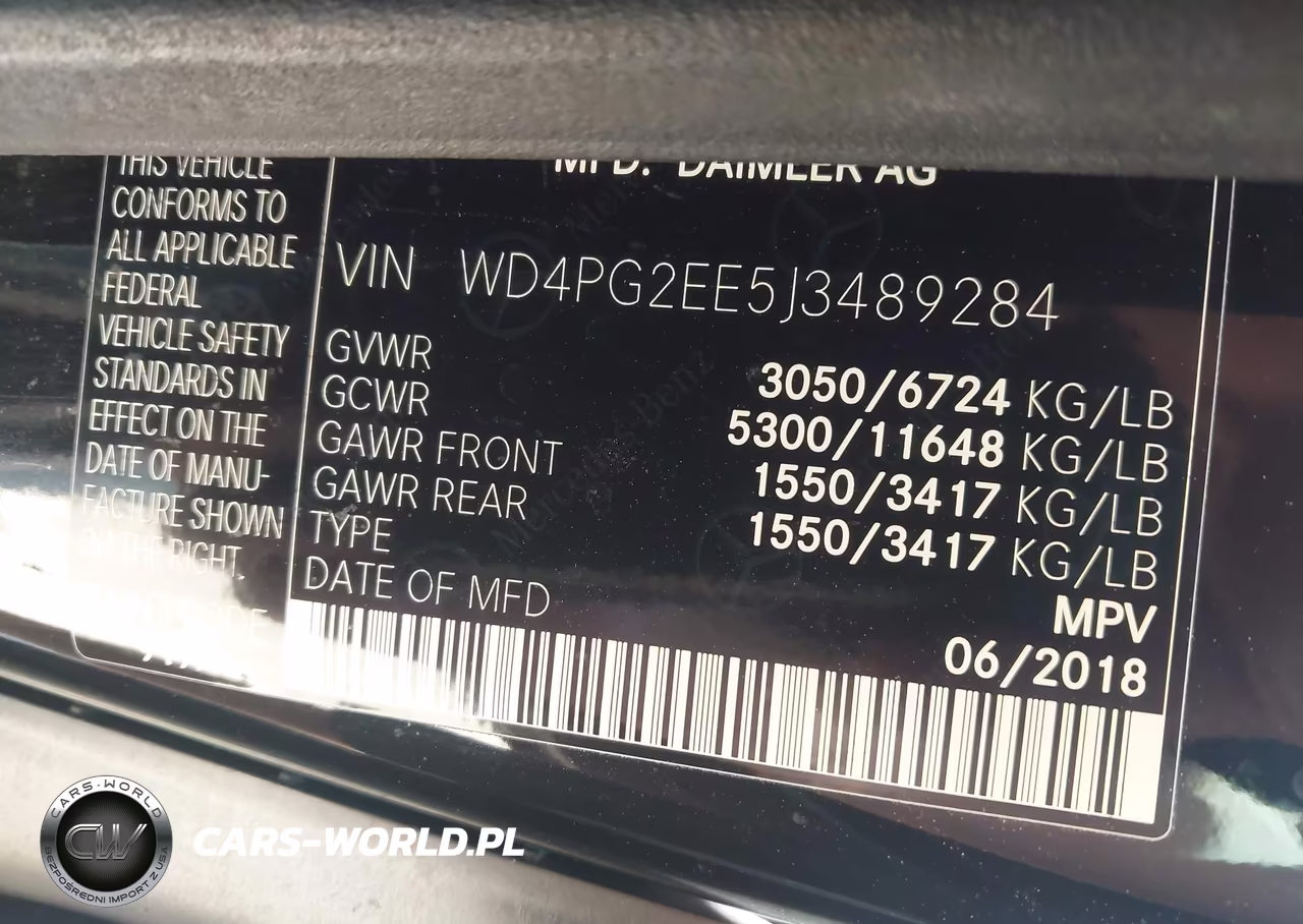 2018 Mercedes-Benz Metris VIN:WD4PG2EE5J3489284 - 9