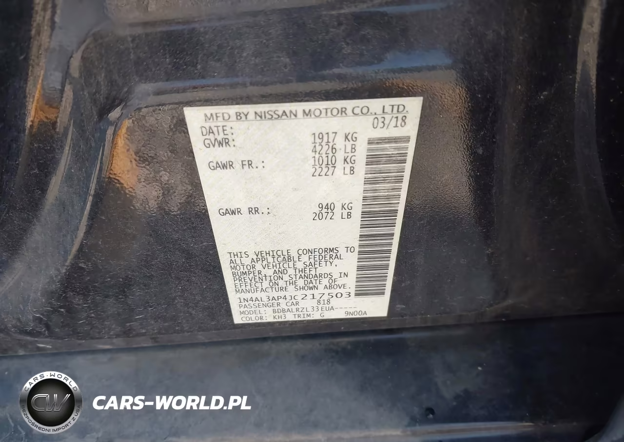 2018 Nissan Altima 2.5 Sl VIN:1N4AL3AP4JC217503 - 9