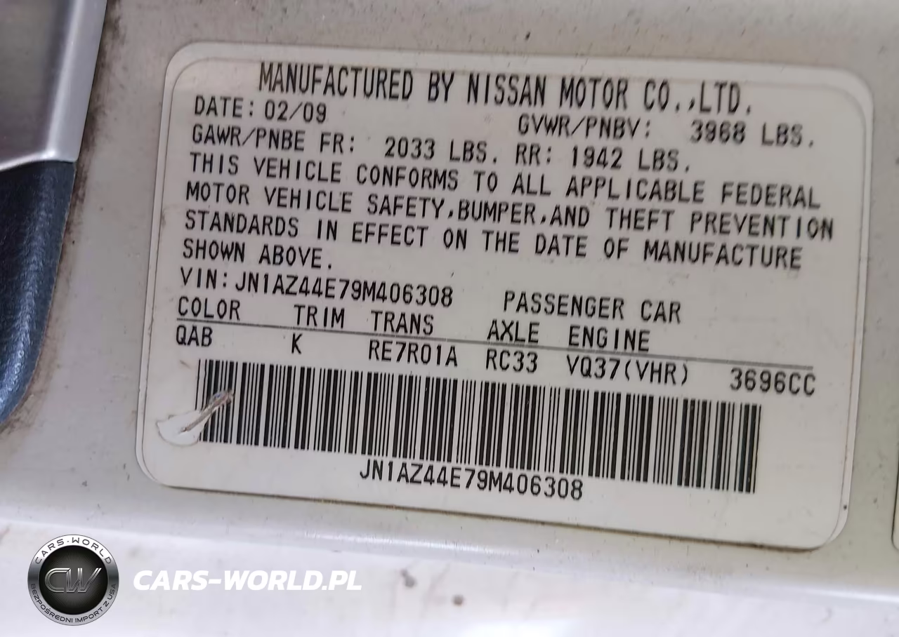 2009 Nissan 370Z Touring VIN:JN1AZ44E79M406308 - 9