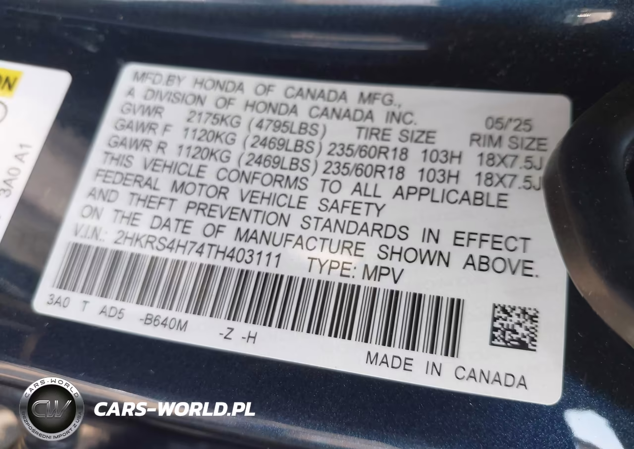 2026 Honda Cr-V Ex-L Awd VIN:2HKRS4H74TH403111 - 9