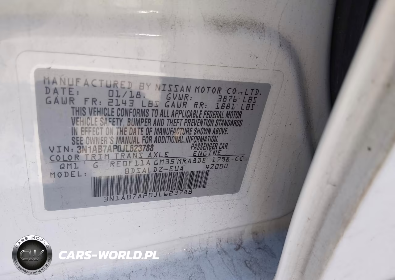 2018 Nissan Sentra Sv VIN:3N1AB7AP0JL623788 - 9