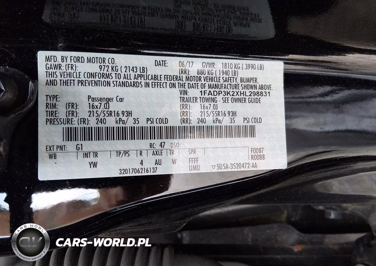 2017 Ford Focus Se VIN:1FADP3K2XHL298831 - 9