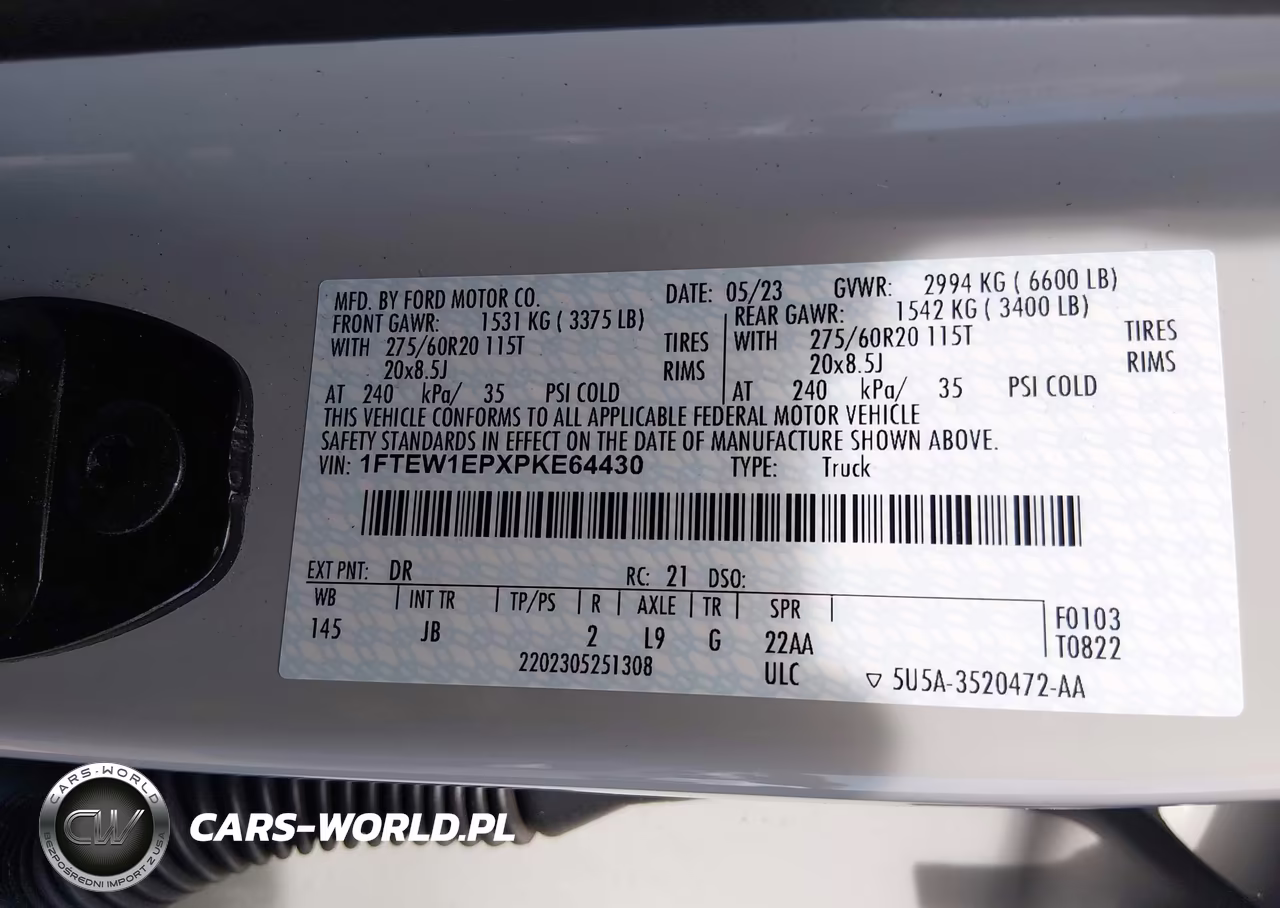 2023 Ford F-150 Xl VIN:1FTEW1EPXPKE64430 - 9
