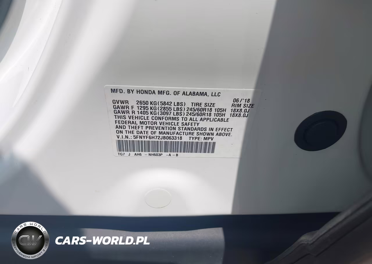 2018 Honda Pilot Ex-L VIN:5FNYF6H72JB063318 - 9