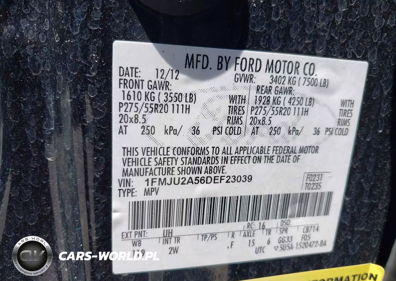 2013 Ford Expedition Limited VIN:1FMJU2A56DEF23039 - 9