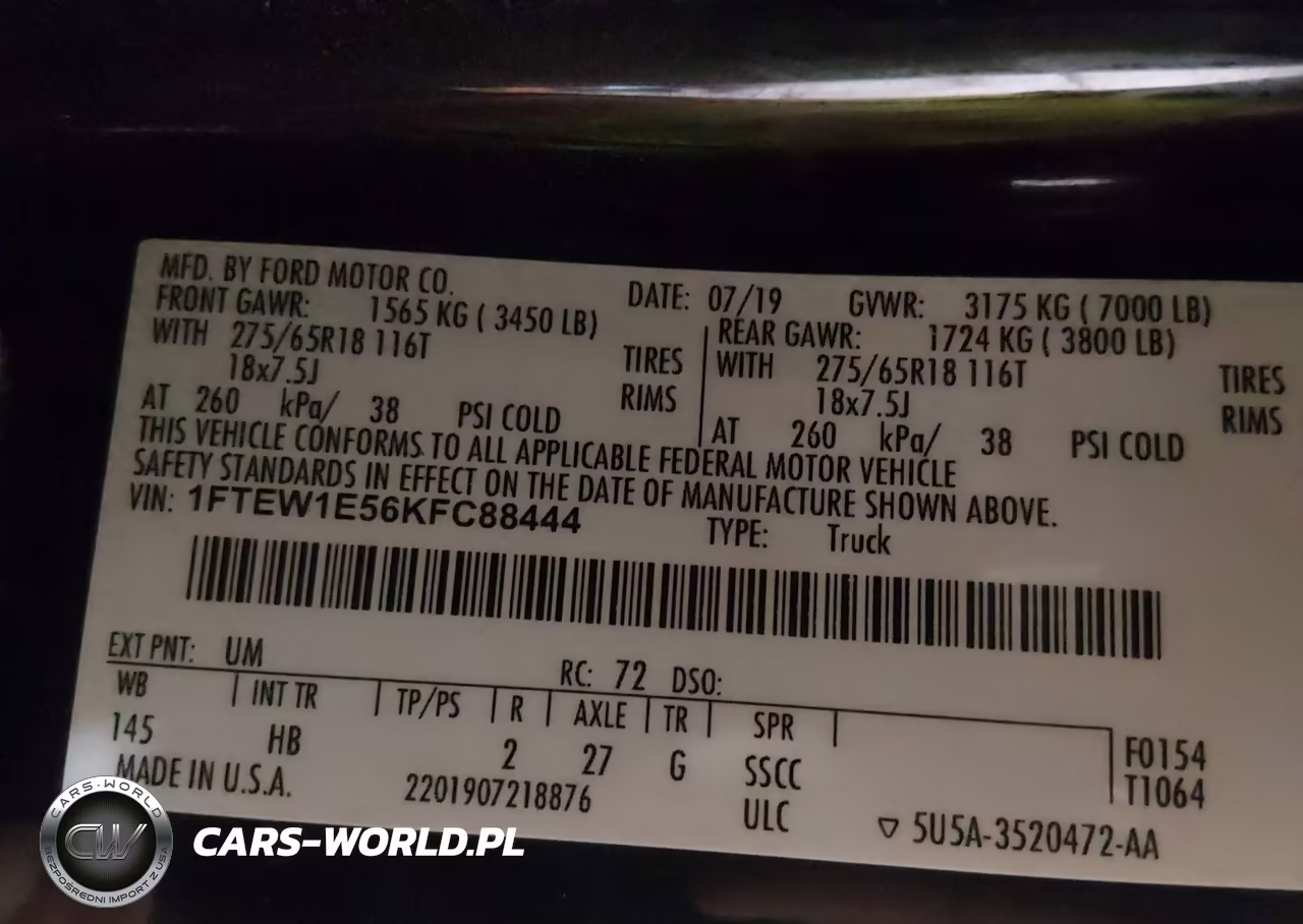 2019 Ford F-150 Lariat VIN:1FTEW1E56KFC88444 - 9