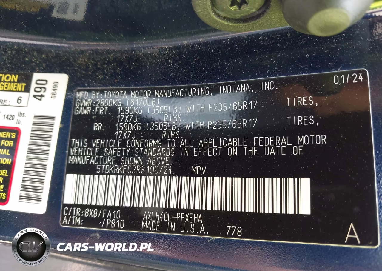 2024 Toyota Sienna Le VIN:5TDKRKEC3RS190724 - 9