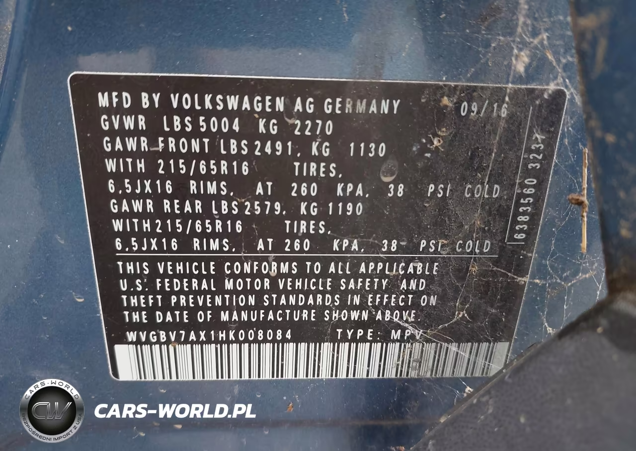 2017 Volkswagen Tiguan 2.0T-2.0T S VIN:WVGBV7AX1HK008084 - 9