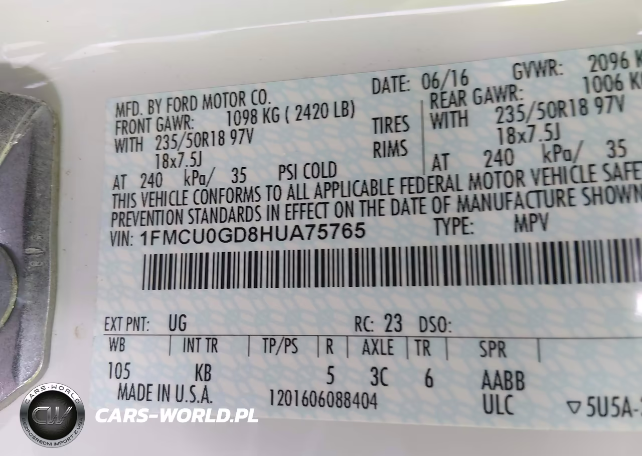 2017 Ford Escape Se VIN:1FMCU0GD8HUA75765 - 9