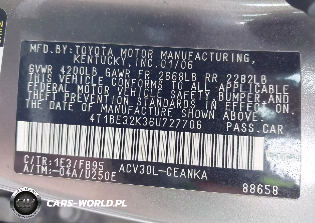 2006 Toyota Camry Le-Xle-Se VIN:4T1BE32K36U727706 - 9