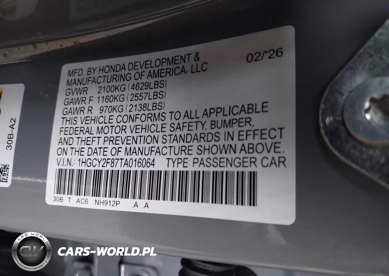 2026 Honda Accord Hybrid Touring VIN:1HGCY2F87TA016064 - 9