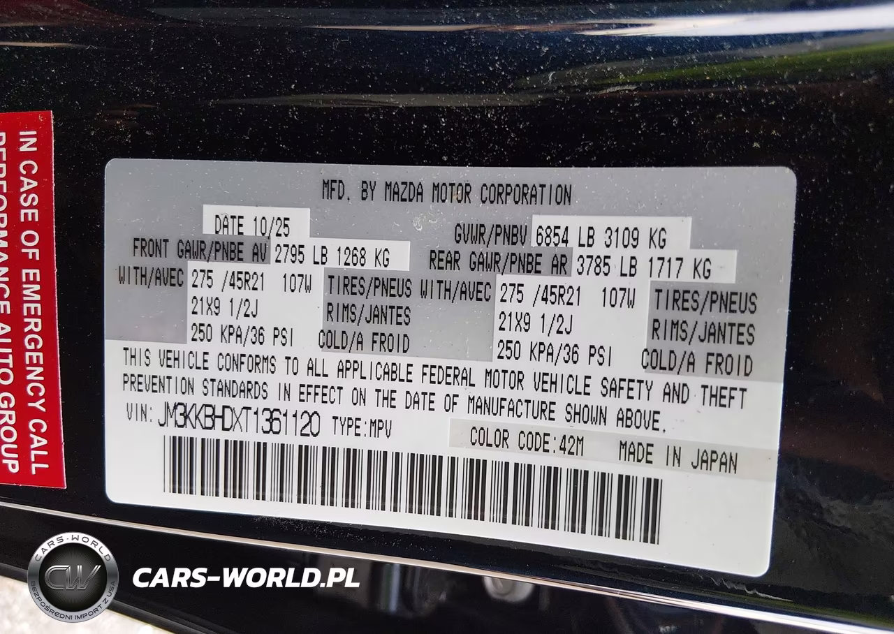 2026 Mazda Cx-90 3.3 Turbo Preferred VIN:JM3KKBHDXT1361120 - 9