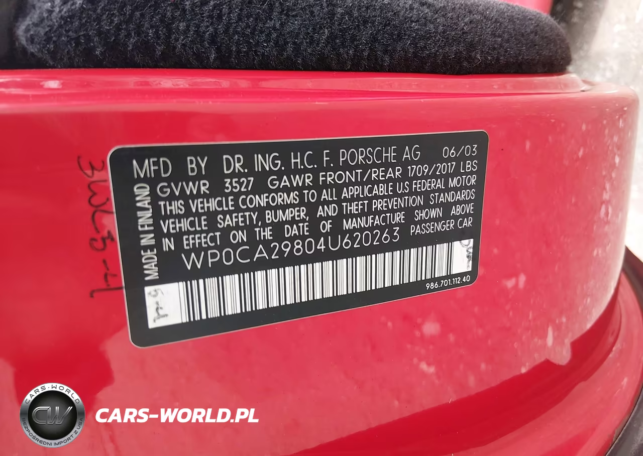2004 Porsche Boxster VIN:WP0CA29804U620263 - 9