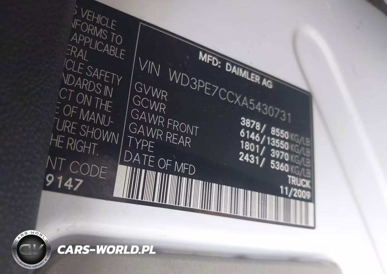2010 Mercedes-Benz Sprinter Van 2500 VIN:WD3PE7CCXA5430731 - 9