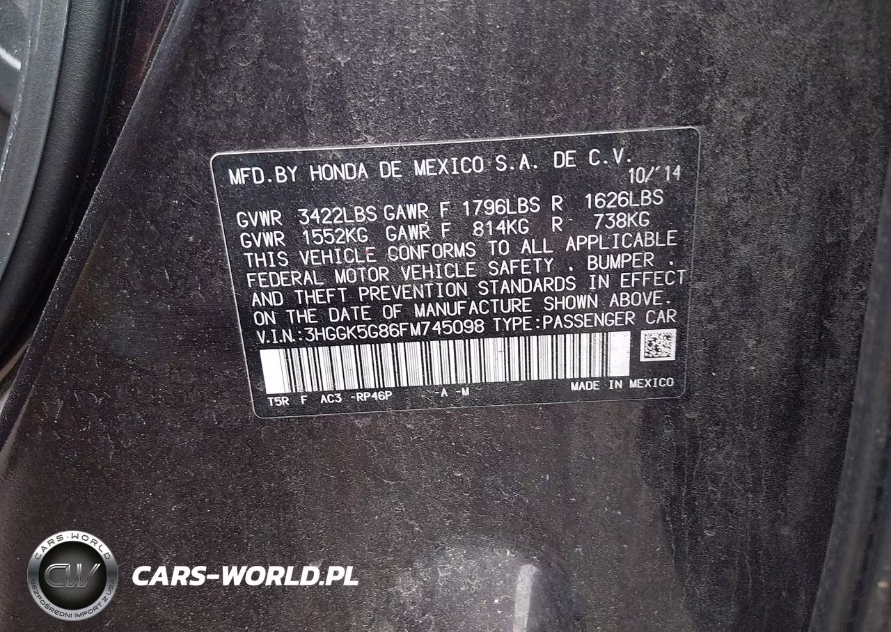 2015 Honda Fit Ex VIN:3HGGK5G86FM745098 - 9