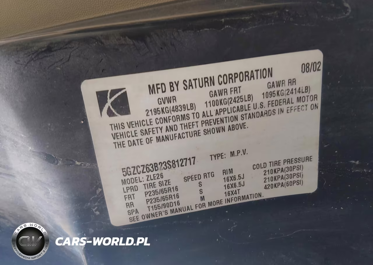 2003 Saturn Vue V6 VIN:5GZCZ63B23S812717 - 9