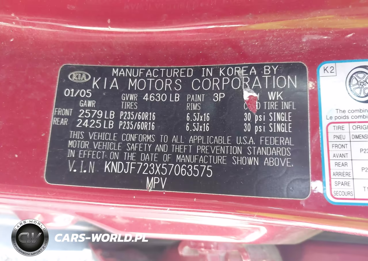2005 Kia Sportage Ex V6-Lx V6 VIN:KNDJF723X57063575 - 9