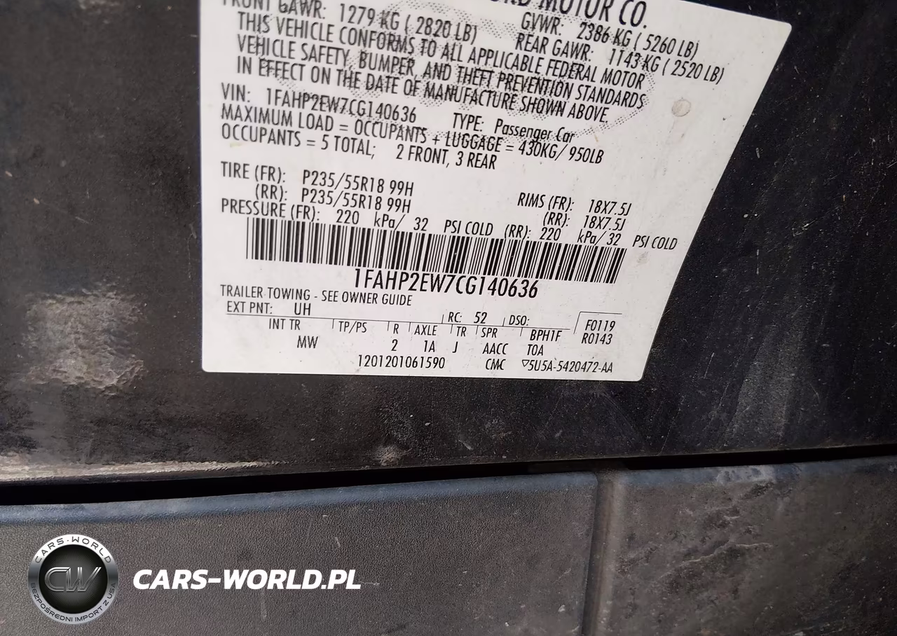 2012 Ford Taurus Sel VIN:1FAHP2EW7CG140636 - 9