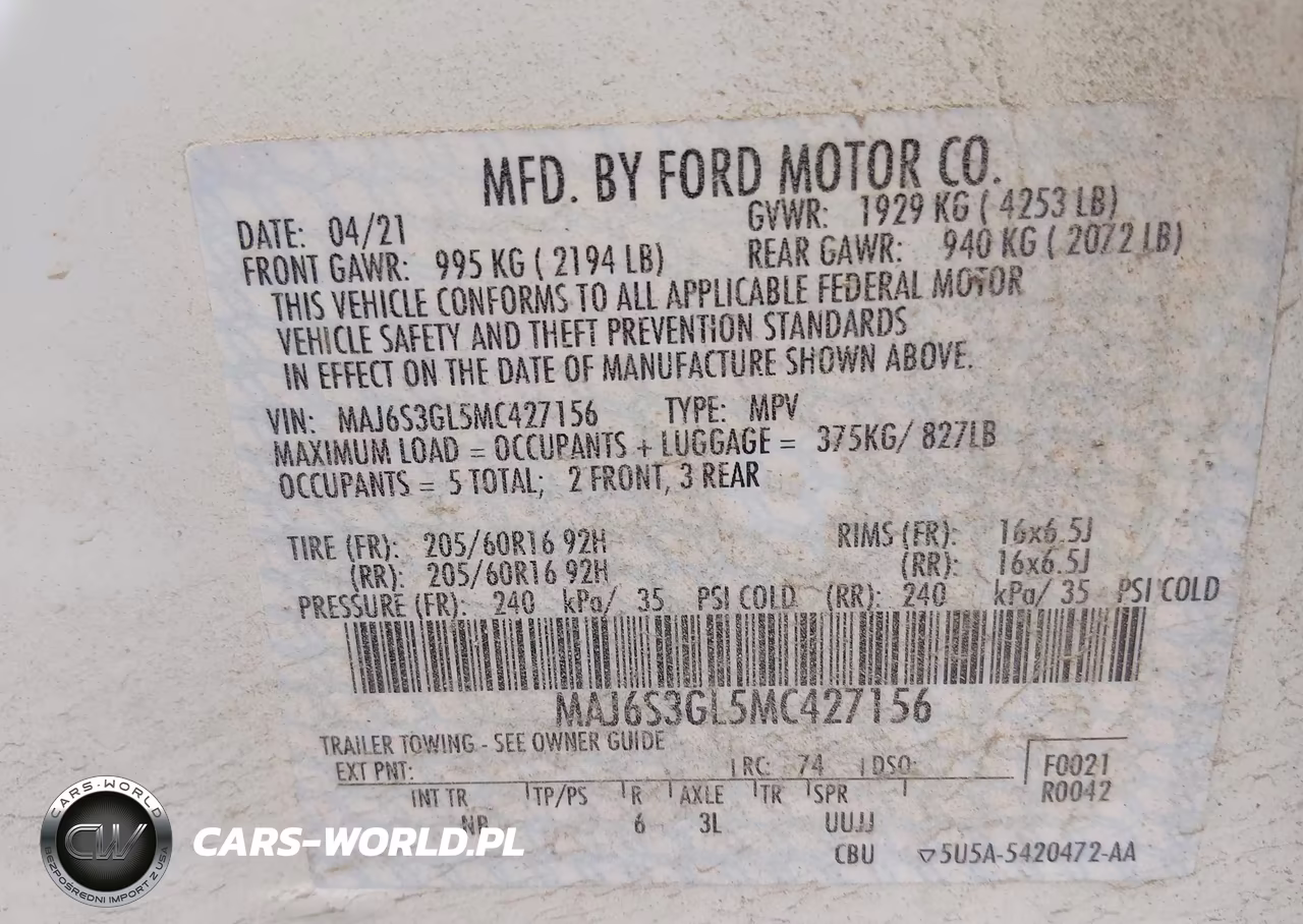 2021 Ford Ecosport Se VIN:MAJ6S3GL5MC427156 - 9