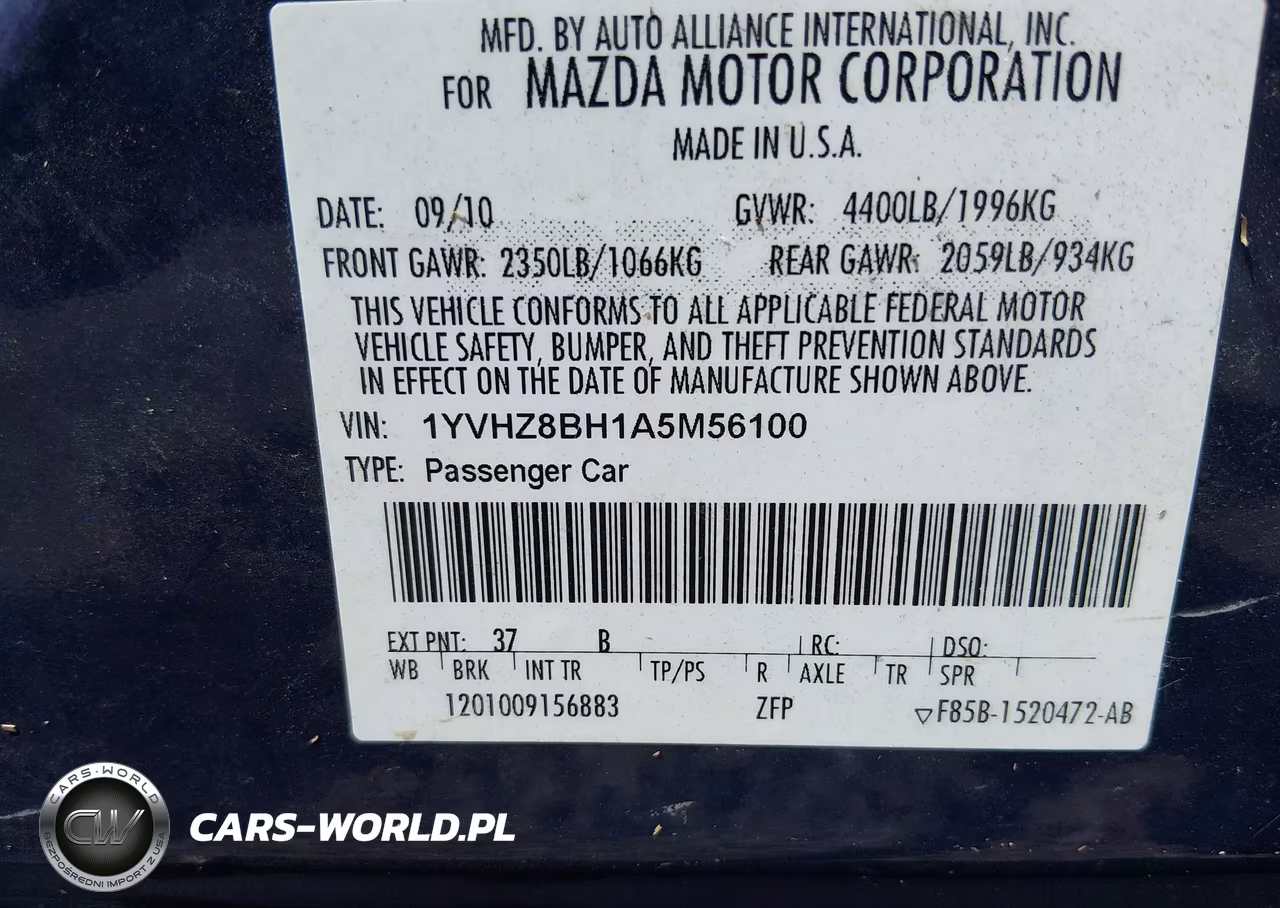 2010 Mazda Mazda6 I Sport VIN:1YVHZ8BH1A5M56100 - 9