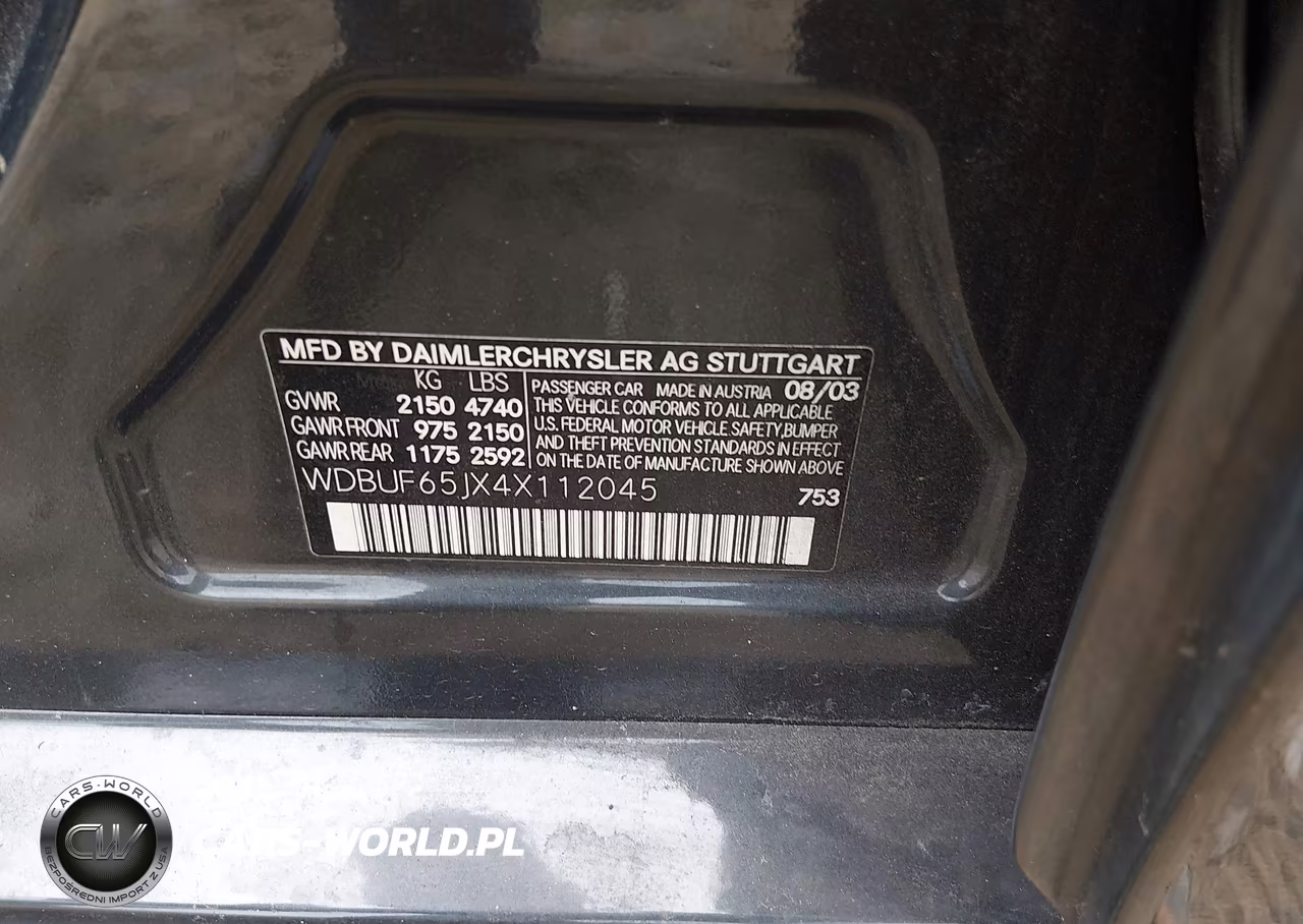 2004 Mercedes-Benz E 320 VIN:WDBUF65JX4X112045 - 9