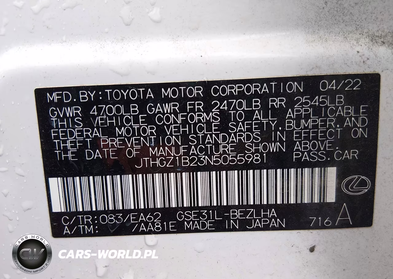 2022 Lexus Is 350 F Sport VIN:JTHGZ1B23N5055981 - 9