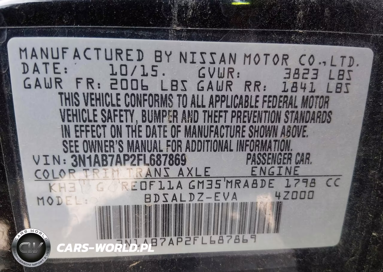 2015 Nissan Sentra Sv VIN:3N1AB7AP2FL687869 - 9