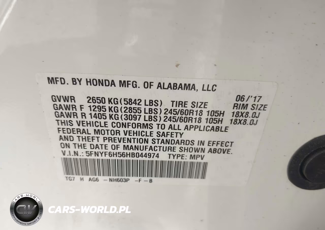 2017 Honda Pilot Ex-L VIN:5FNYF6H56HB044974 - 9