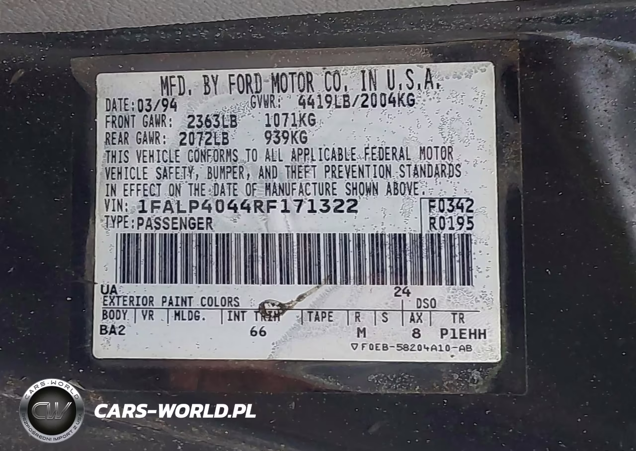 1994 Ford Mustang VIN:1FALP4044RF171322 - 9