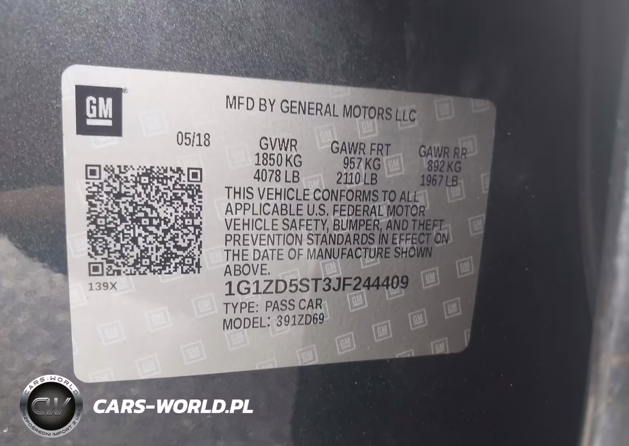 2018 Chevrolet Malibu Lt VIN:1G1ZD5ST3JF244409 - 9