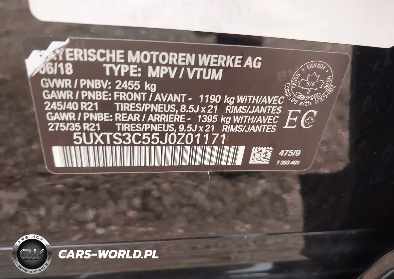 2018 BMW X3 M40I VIN:5UXTS3C55J0Z01171 - 9