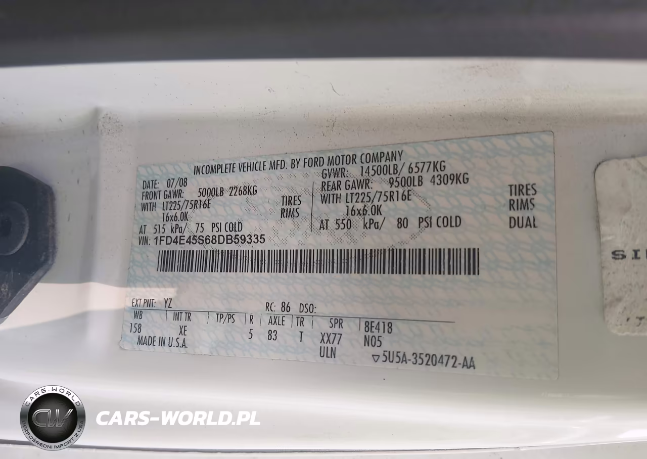 2008 Ford Econoline Commercial Cutaway VIN:1FD4E45S68DB59335 - 8