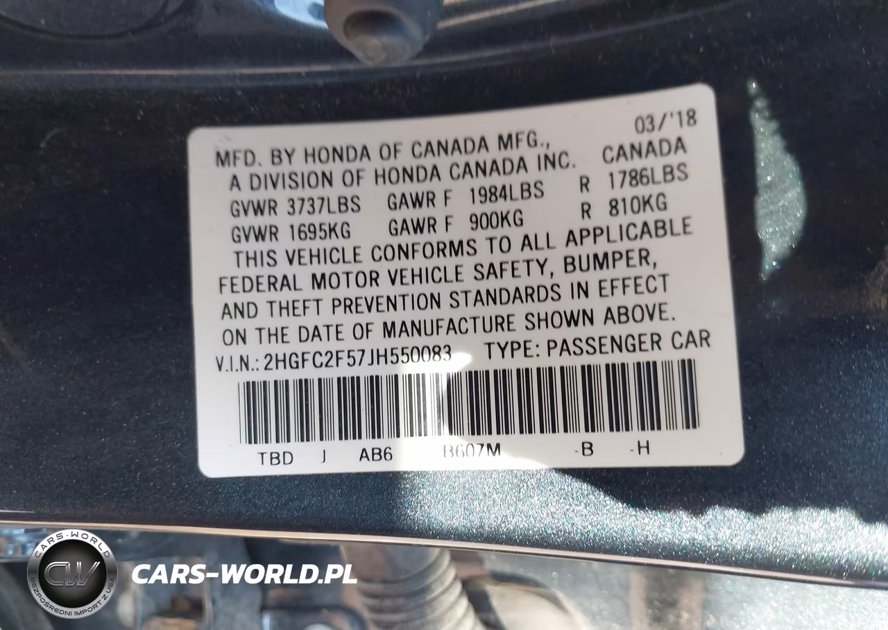2018 Honda Civic Lx VIN:2HGFC2F57JH550083 - 9