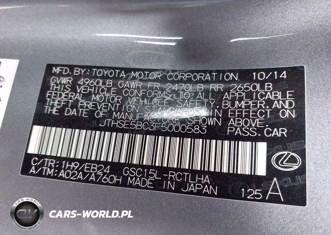 2015 Lexus Rc 350 VIN:JTHSE5BC3F5000583 - 9
