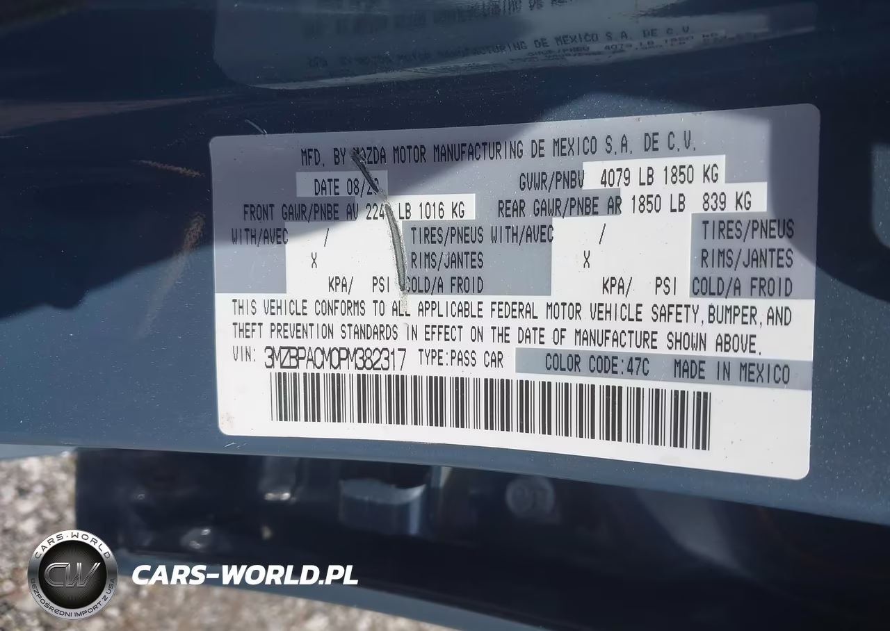 2023 Mazda Mazda3 2.5 S Carbon Edition VIN:3MZBPACM0PM382317 - 9