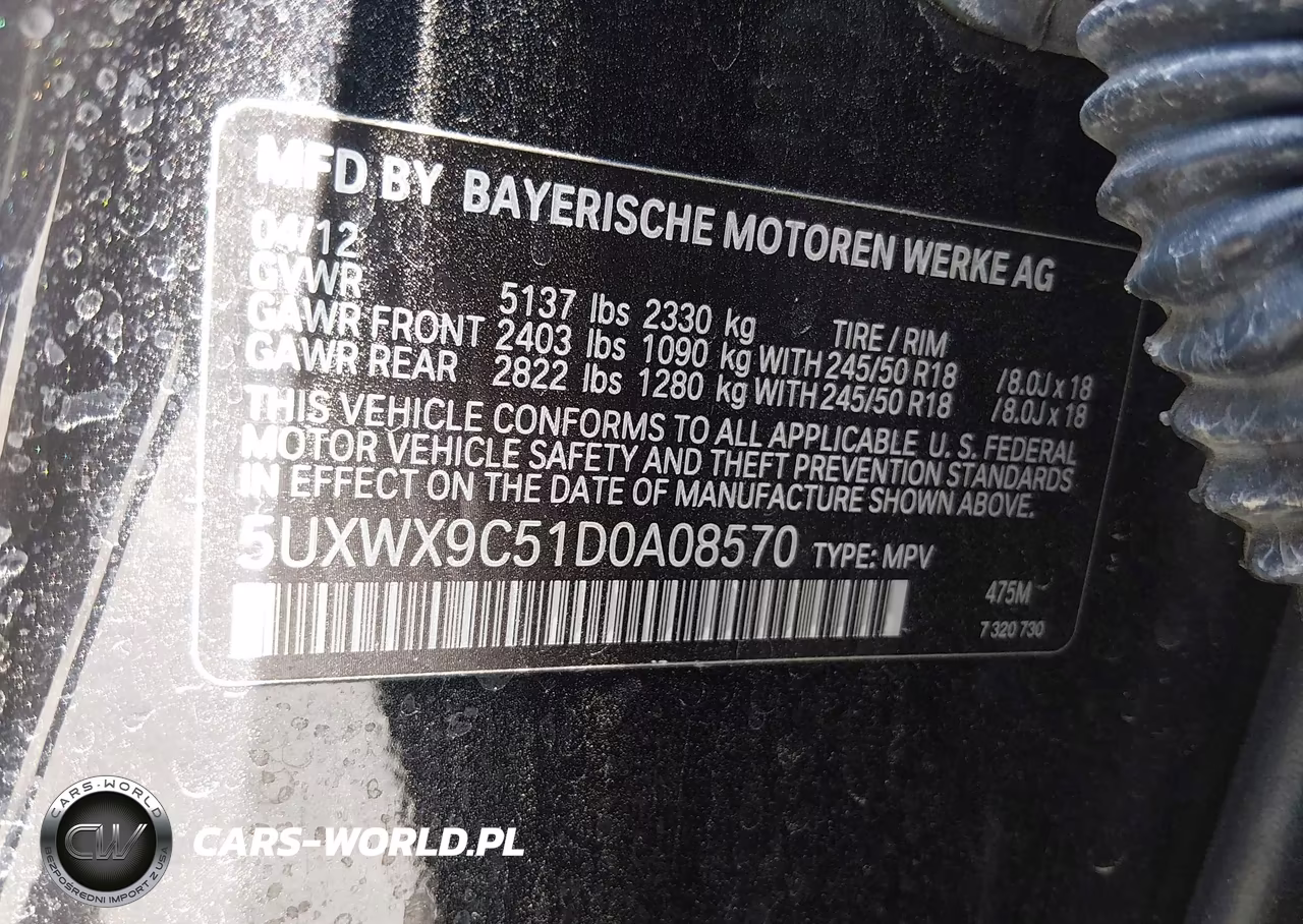 2013 BMW X3 xDrive28I VIN:5UXWX9C51D0A08570 - 9