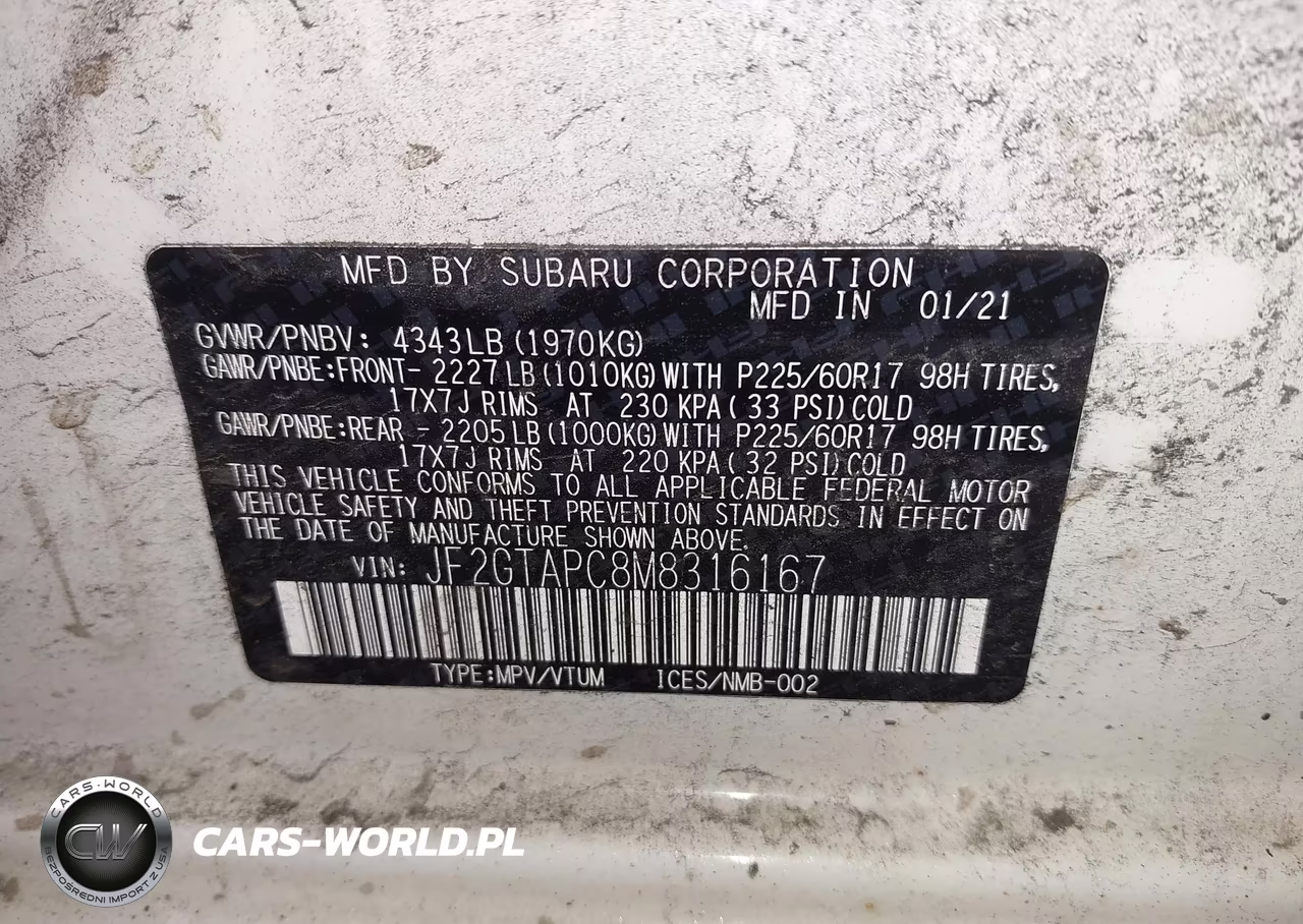 2021 Subaru Crosstrek Premium VIN:JF2GTAPC8M8316167 - 9