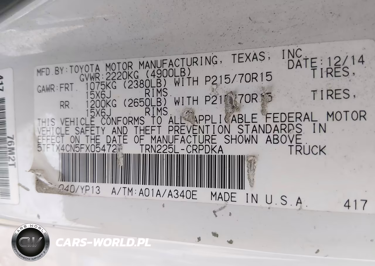 2015 Toyota Tacoma VIN:5TFTX4CN5FX054725 - 9