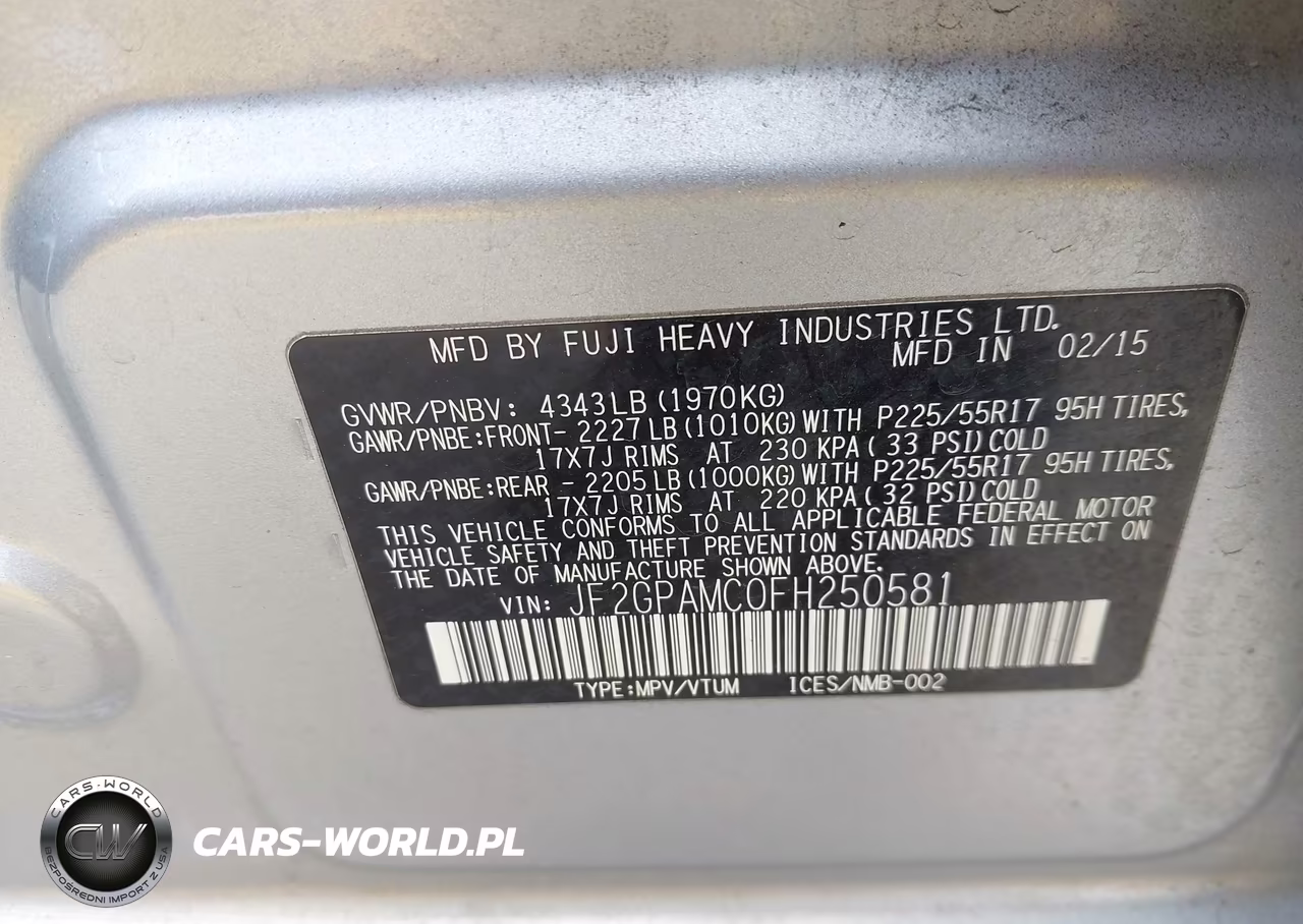 2015 Subaru Xv Crosstrek 2.0I Limited VIN:JF2GPAMC0FH250581 - 9