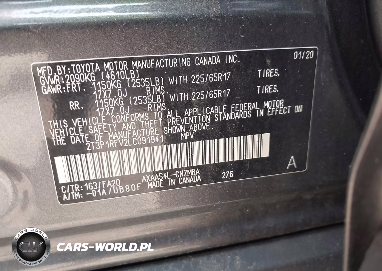 2020 Toyota Rav4 Xle VIN:2T3P1RFV2LC091941 - 9