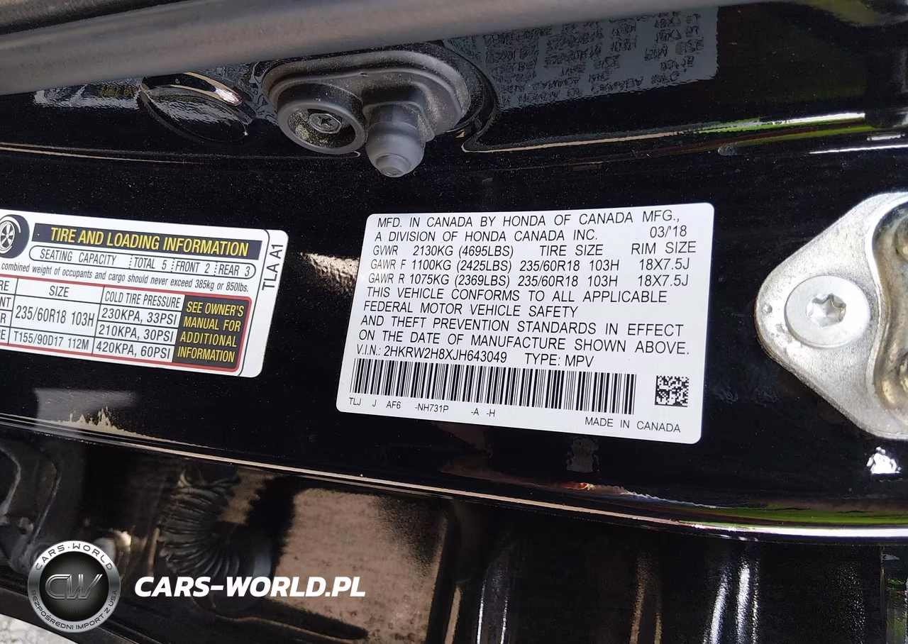 2018 Honda Cr-V Ex-L-Ex-L Navi VIN:2HKRW2H8XJH643049 - 9
