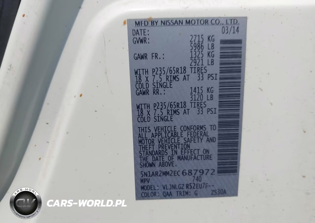 2014 Nissan Pathfinder Sl VIN:5N1AR2MM2EC687972 - 9