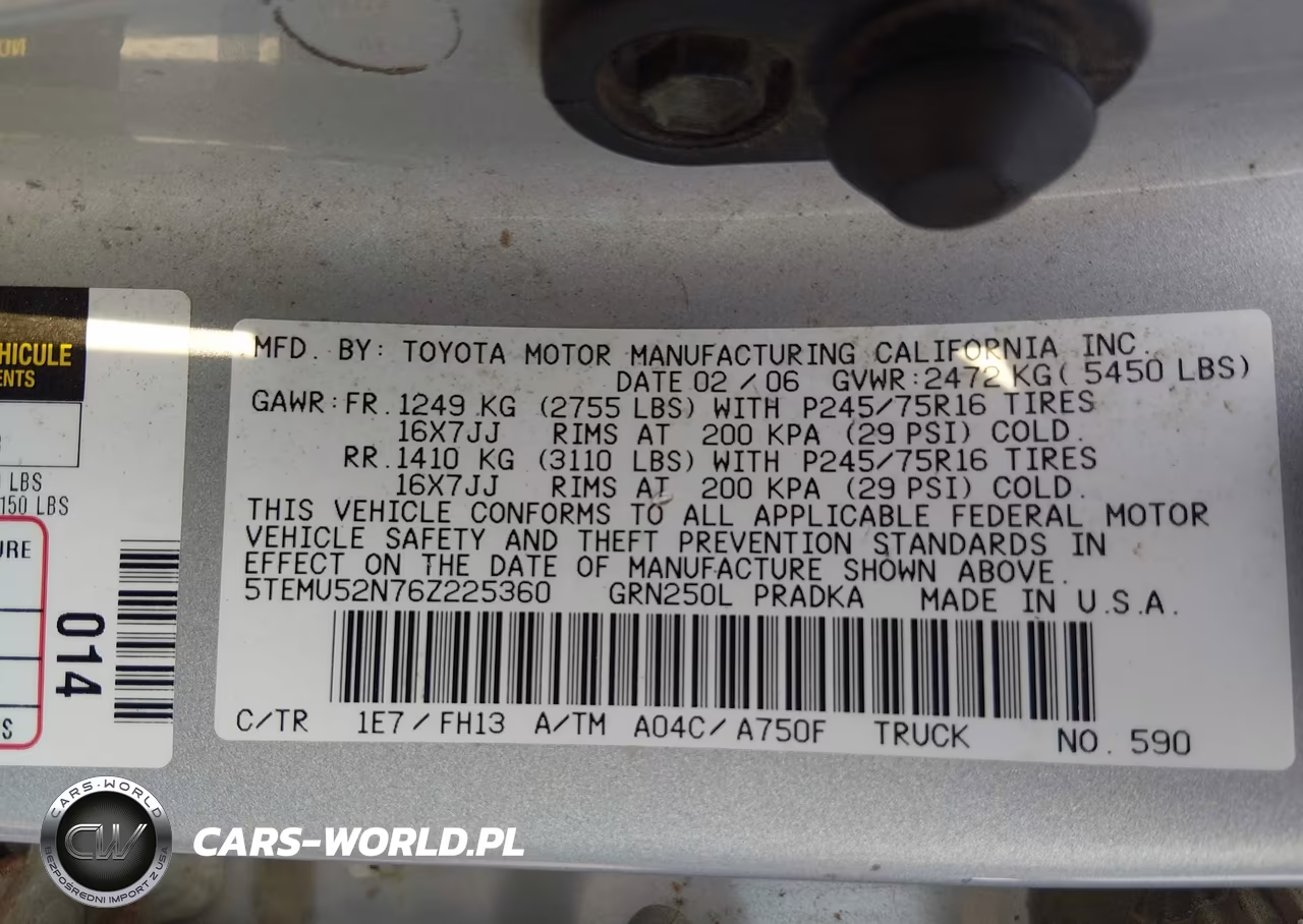 2006 Toyota Tacoma Base V6 VIN:5TEMU52N76Z225360 - 9