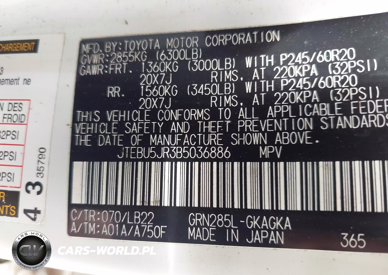 2011 Toyota 4Runner Limited V6 VIN:JTEBU5JR3B5036886 - 9